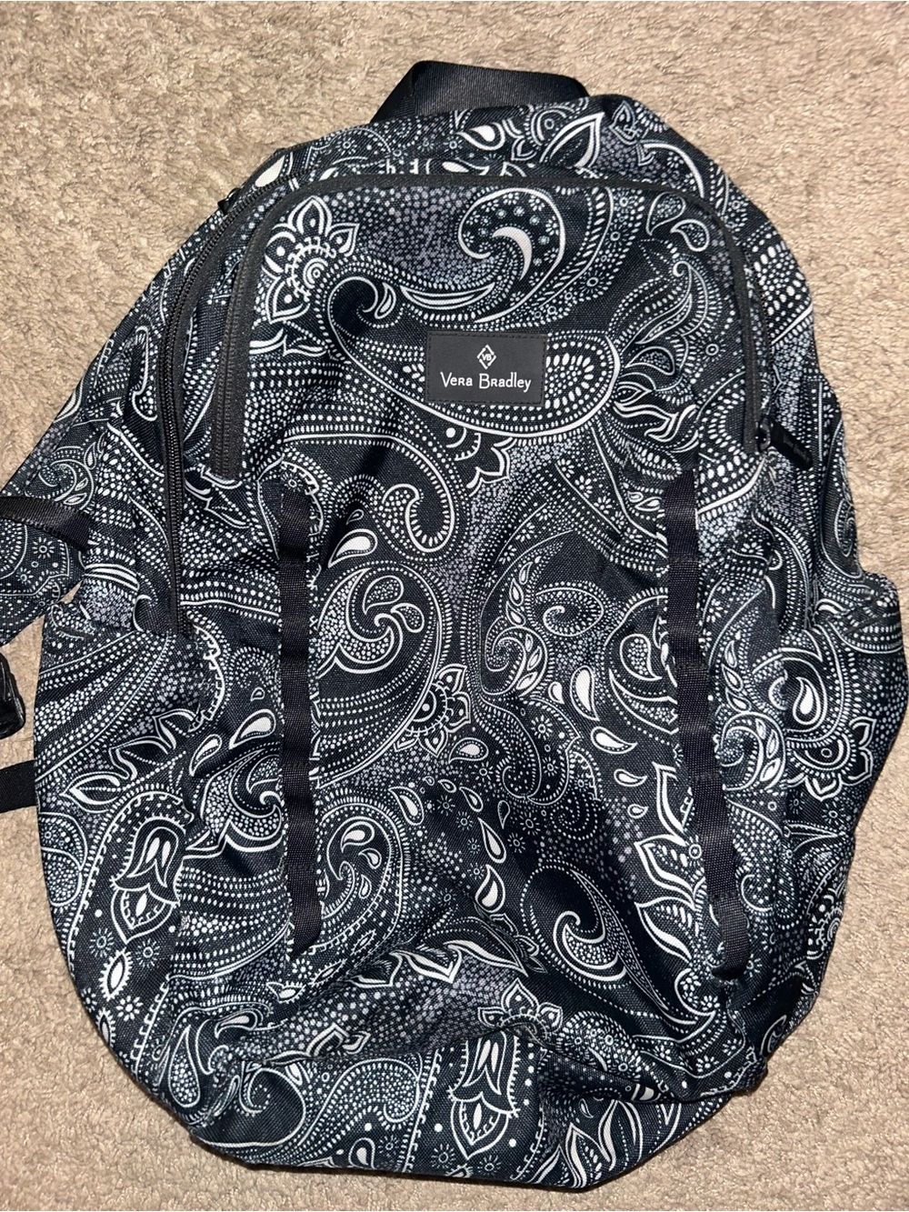 Vera Bradley Black Paisley Backpack